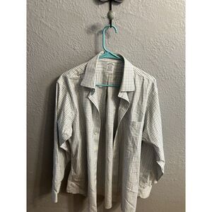 Brooks Brothers Shirt Mens‎ 16 34 White Plaid Non Iron Button Up